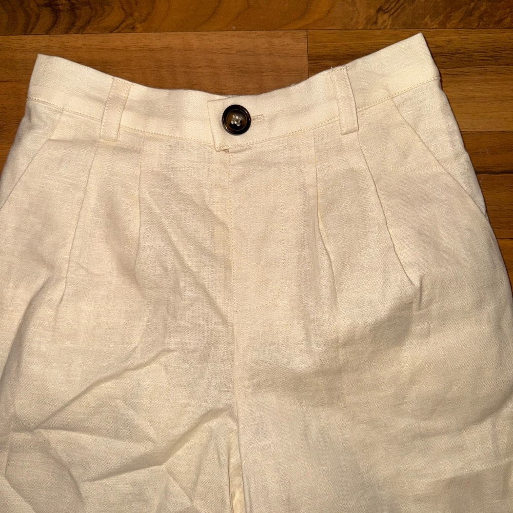 A loves a girls trouser style linen blend tan pant sz 6 preppy lightweight - Picture 3 of 5
